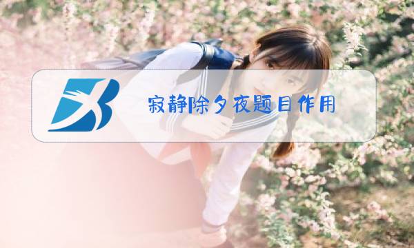 寂静除夕夜题目作用图片