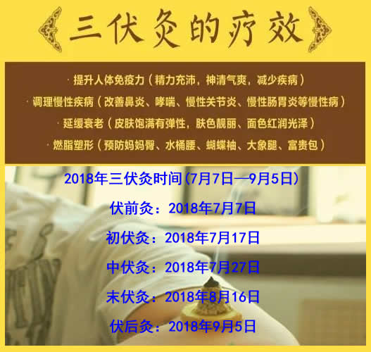 2018年三伏灸时间表 你应该知道