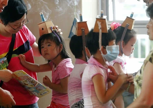 孩子感冒发烧艾灸哪几个穴位?