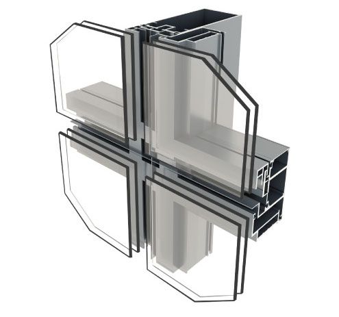 120玻璃幕墙系列铝型材配图