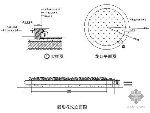 玻璃钢花坛 施工图配图