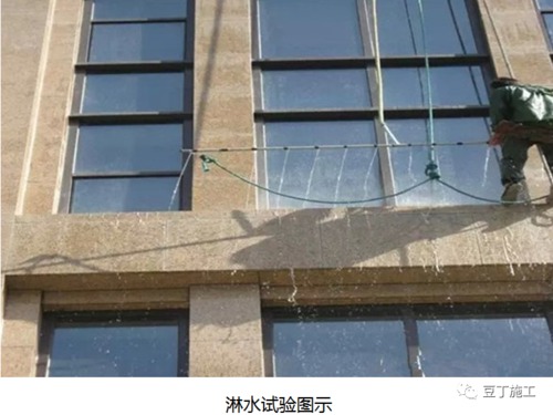 玻璃幕墙现场淋水试验配图