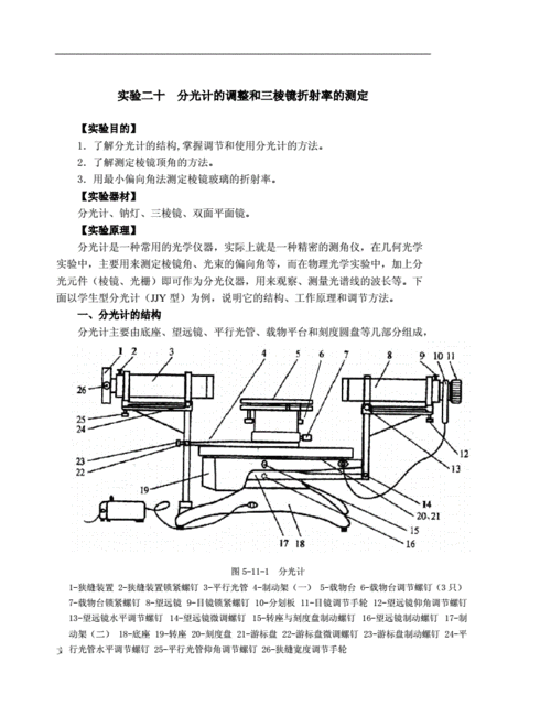 分光计的调整与玻璃三棱镜折射率测量 数据配图