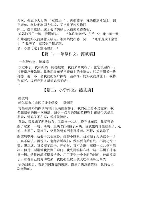 家人擦玻璃的过程200字配图