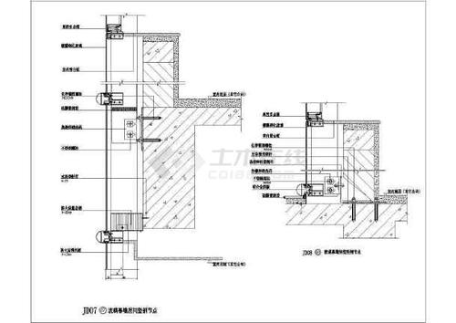 楼板和玻璃幕墙交接节点配图