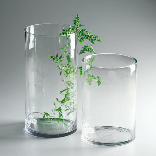 水晶圆筒玻璃花瓶配图
