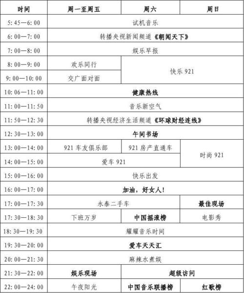 北京交通广播电台节目单配图