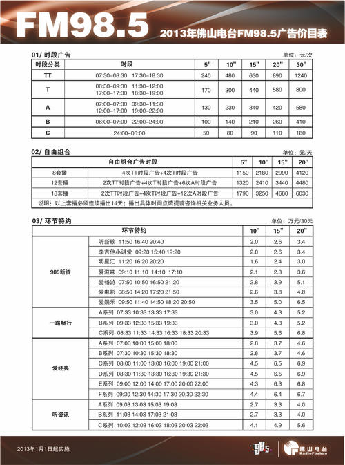 佛山985电台节目表配图