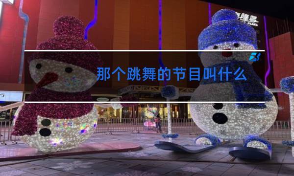 那个跳舞的节目叫什么图片