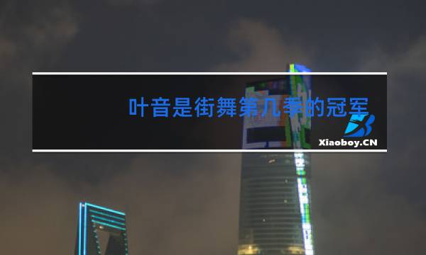 叶音是街舞第几季的冠军