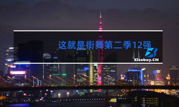 这就是街舞第二季12强是谁图片