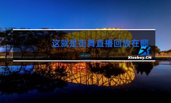 这就是街舞直播回放在哪看