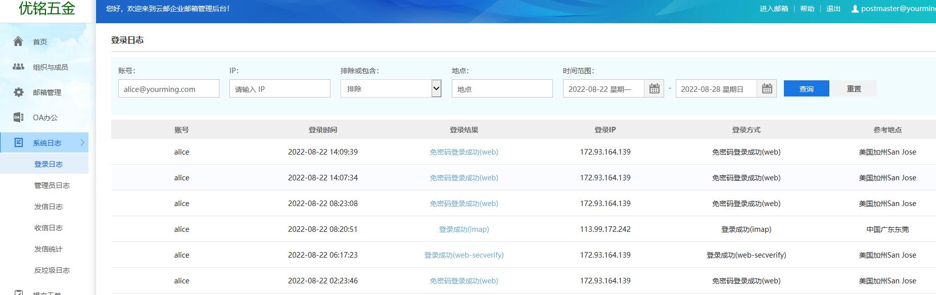 yourming.com  请给这个邮箱的二次密保验证重置一