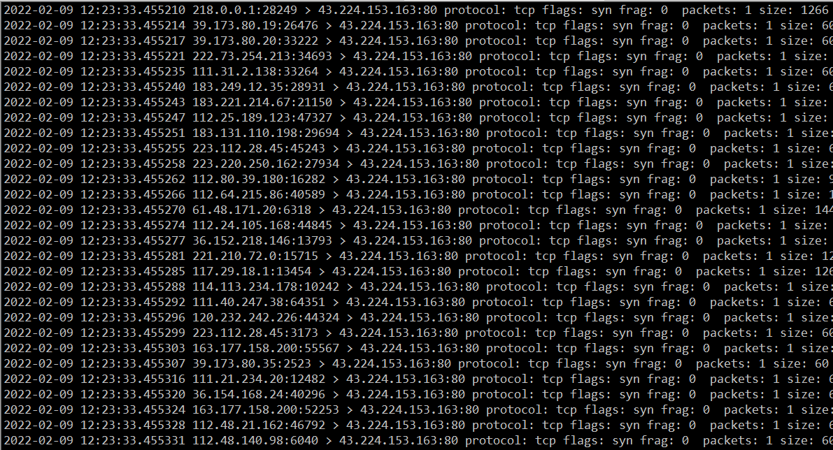 受doss攻击，ip被阻断