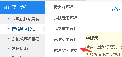 抢注的域名好像不能转到我的账户上