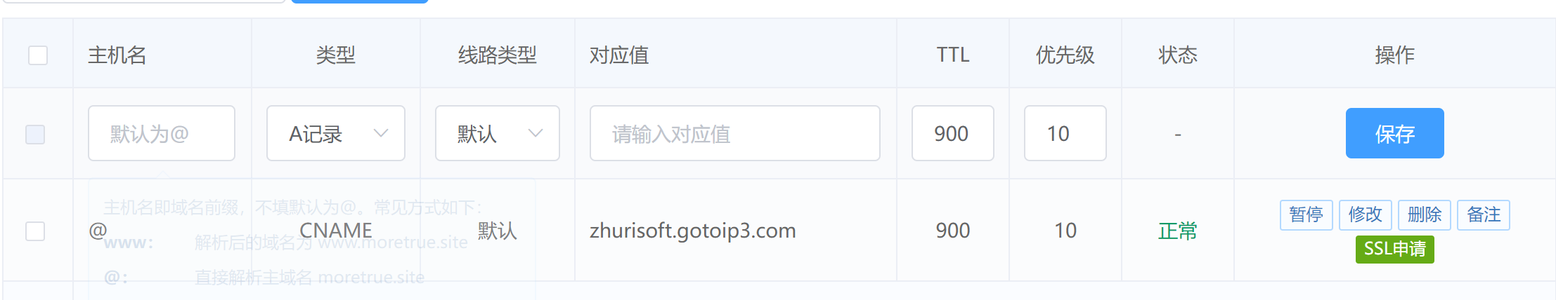 moretrue.site解析不成功