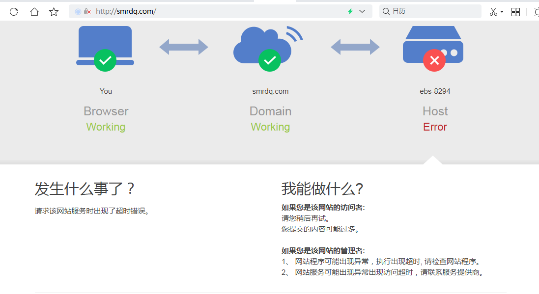 smrdq网站无法访问-虚拟主机/数据库问题