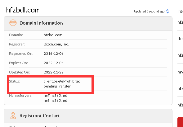 hfzbdl.com域名转入,急!