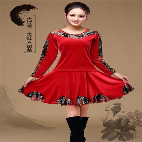 大码冬天广场舞服装配图
