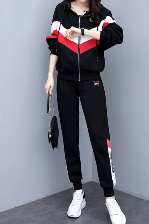 冬季运动服女套装青绿色配图