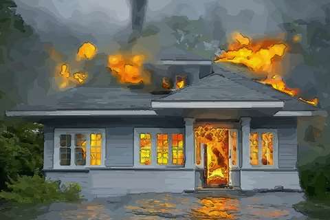 房子着火了是什么梗配图