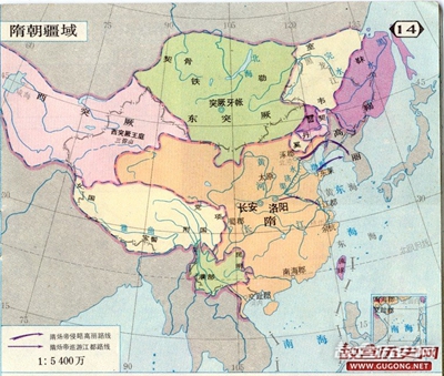 隋朝地图,隋朝疆域有多大?