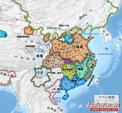 五代十国历史，五代十国地图