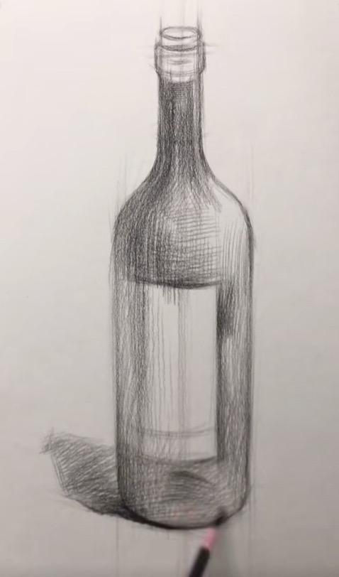 红酒瓶明暗素描