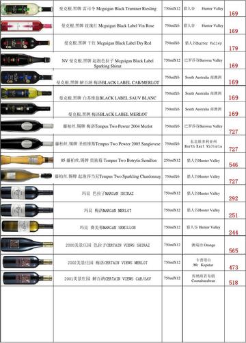 no1红酒价格表
