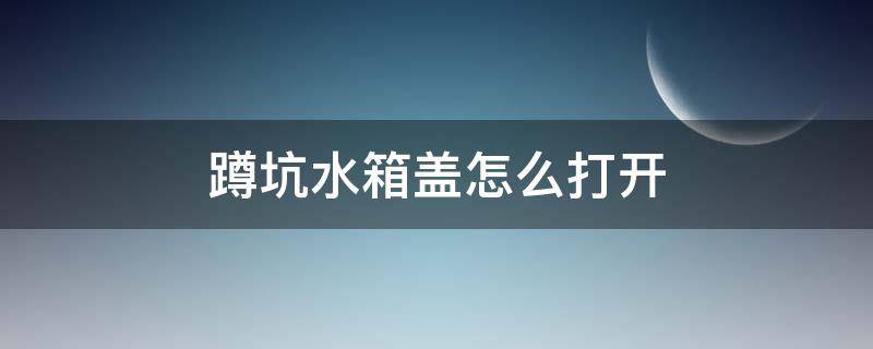 蹲坑水箱盖怎么打开